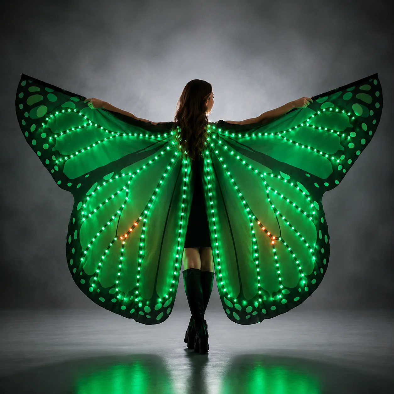 Colorful Belly Dance Performance Costume LED Wings Dance Accessories Girls LED Wings Costume LED Butterfly Wings