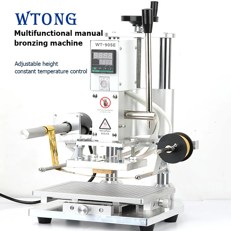 

WTONG Electric Heating Gold Stamping Machine, Portable Desktop Foil Printer for Logo, Text, Pattern on Paper, Plastic, Fabric