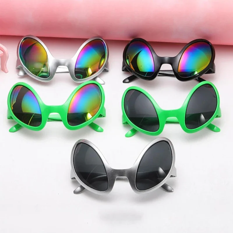 Nowe okulary Alien Funny Holiday Party okulary przeciwsłoneczne Halloween dorośli zaopatrzenie firm dla dzieci tęczowe soczewki ET okulary przeciwsłoneczne odcienie 2