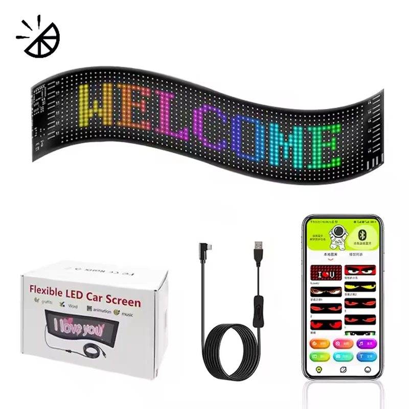 Trucks Car Sign Programmable RGB LED Pixel Panel Bluetooth Controlled Scrolling Animation Display LED Matrix