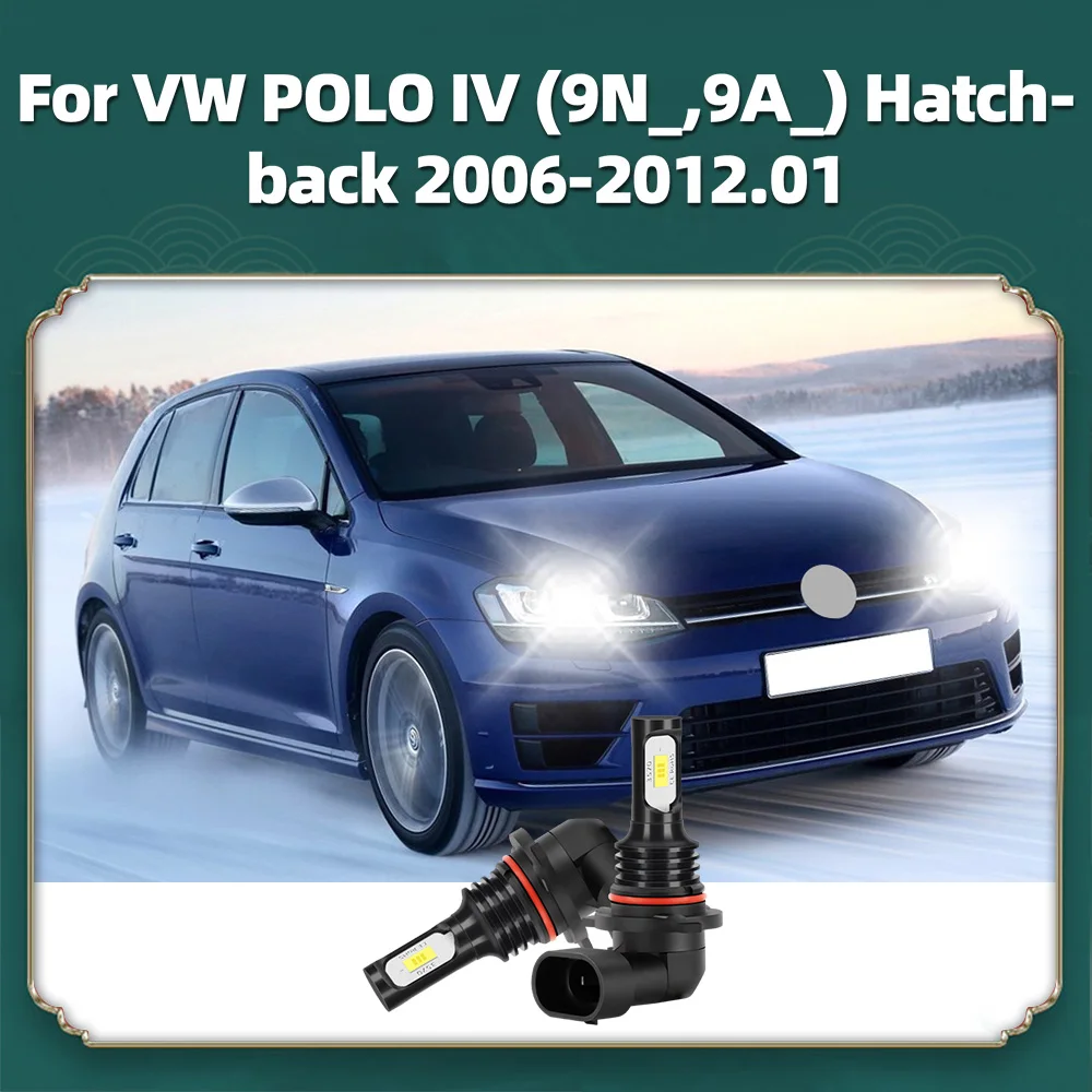 2Pcs LED Car Fog Bulb Lights 15000LM 6000K 12V Auto Accessories For VW POLO IV (9N_,9A_) Hatchback 2006 2007 2008 2009 2010 2011