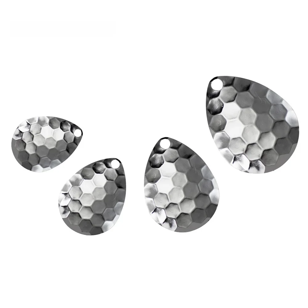 50pcs Nickel Stahl Colorado Spinner Klingen Hex Muster Premium Qualität Größe 2-5, verschiedene