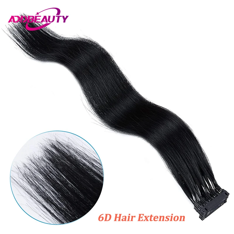 6D Human Hair Extension Straight 100% Real Virgin Human Hair 5g/pc Upgraded 6D Nano Micro Link Hair Extension Human Hair Natural