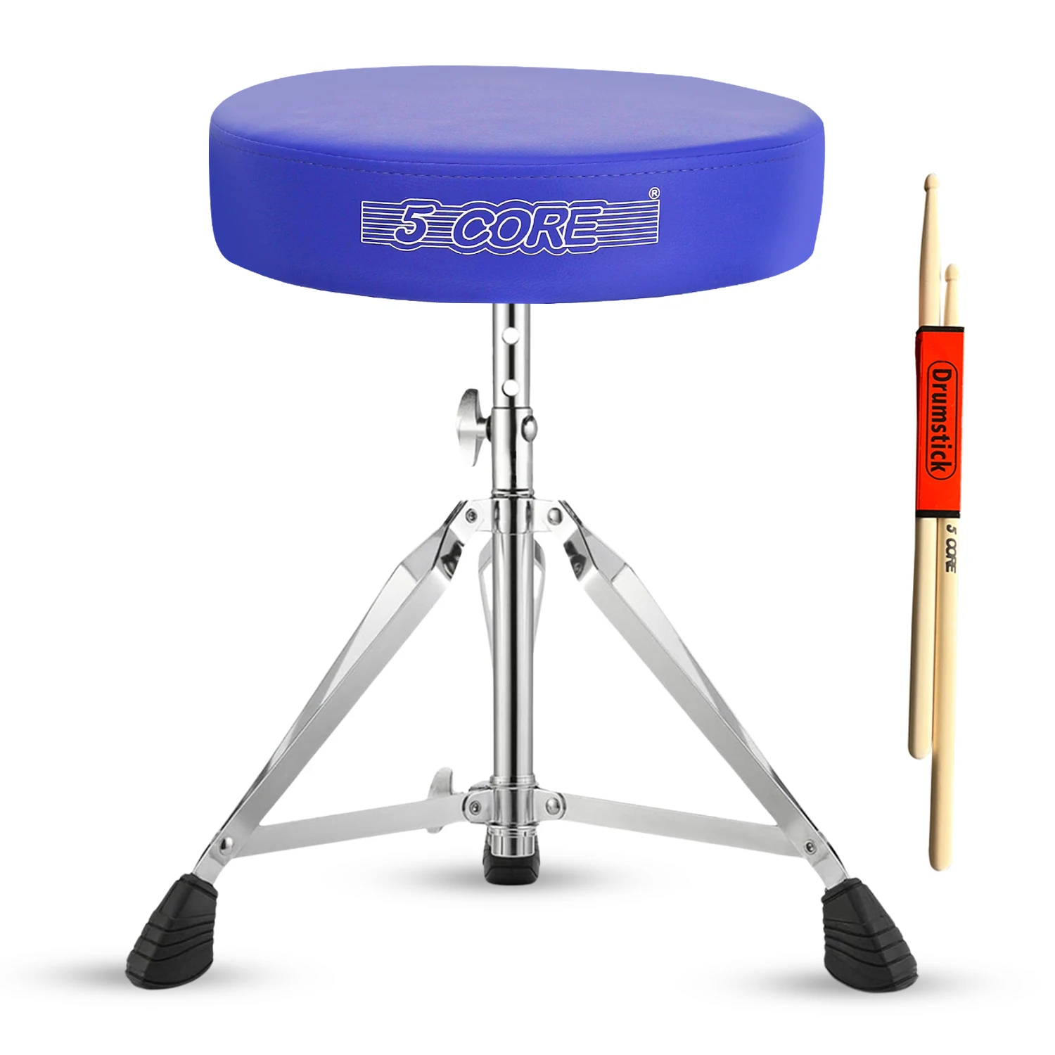 5 Core Drum Throne Padded Adjustable Guitar Stool Drummer Seat for Adults & Kids DS CH BLU