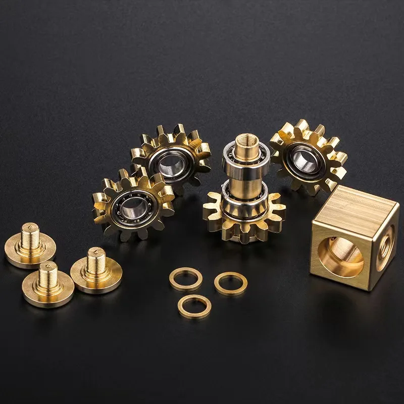 Pure Brass Fidget Spinner Toy Gear Gyro Metal Stress Hand Spinner Fudget Toy Adult Anxiety Stress Relief Toy