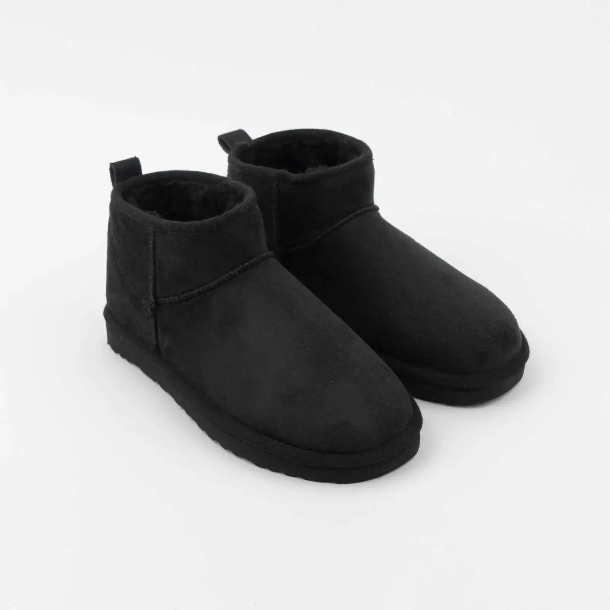 

2022 style basic short mini winter sheepskin snow boots women waterproof lined ankle warm flat shoes Thick Sole Snow Boots