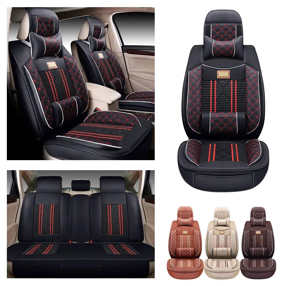 

All Season Quited PU Leather Car Seat Cover Full Surrounded Seat Protector Waterproof Universal Fit Sedan Suv Pick-up Truck Seat