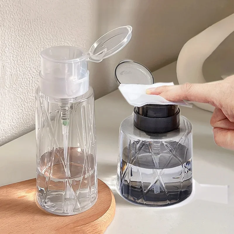 Distributeur de pompe vide pour ongles verrouillable, bouteille rechargeable, vernis à ongles, nettoyeur de manucure, démaquillant, conteneur, bouteille à pression
