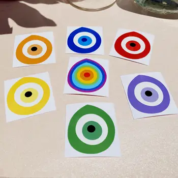 Duhové samolepky s uhrančivým okem, turecké magické oko, vinylové obtisky, svatební, narozeninové, události, večírek, skleněné dekorace na stůl, dekorace na pozadí 10 nejlepší prodej turecké párty dekorace - №1