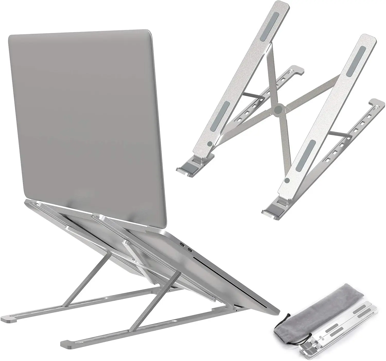 

Multifunctional Foldable Laptop Stand — Desktop Height-Adjustable, Heat-Dissipating Aluminum Alloy Holder for Laptops and Tablet