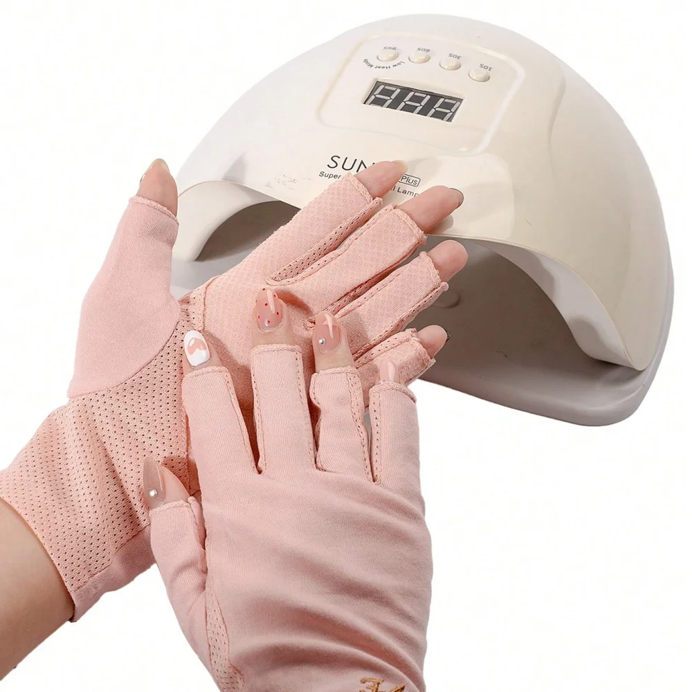 1 paio Klimonla Anti Lampada per unghie Anti-Ultravioletti Anti-Illuminazione Fototerapia Guanti senza dita, Forniture per unghie, Strumenti per unghie