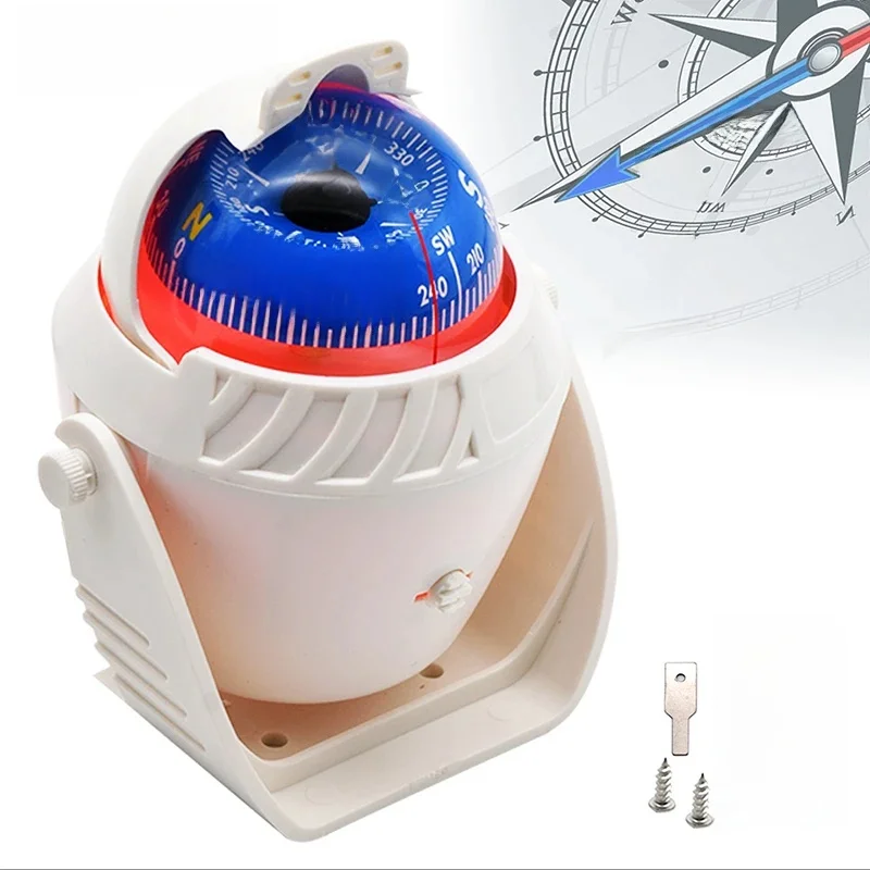 Boussole de Navigation Marine noire avec lumière LED électronique boussole Marine pivotante pour bateau marin 12V