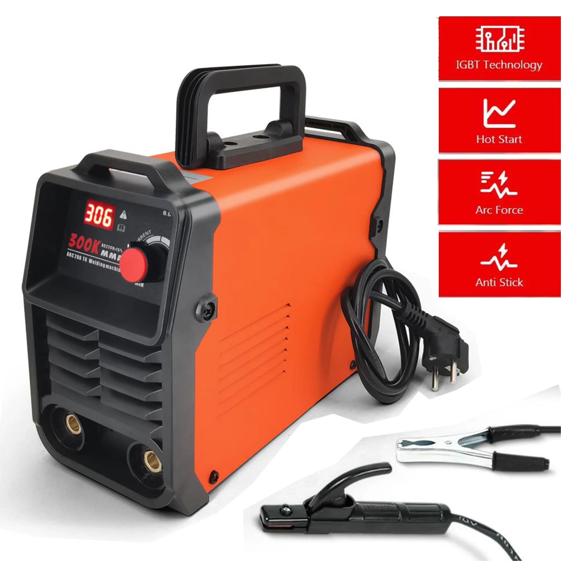 Soldadora de Arco MMA Portátil de 300K, Máquina de Soldar Inverter de 220V, Mini Equipo de Soldadura Eléctrica de Hierro, Herramientas de Reparación de Automóviles de 50/60Hz