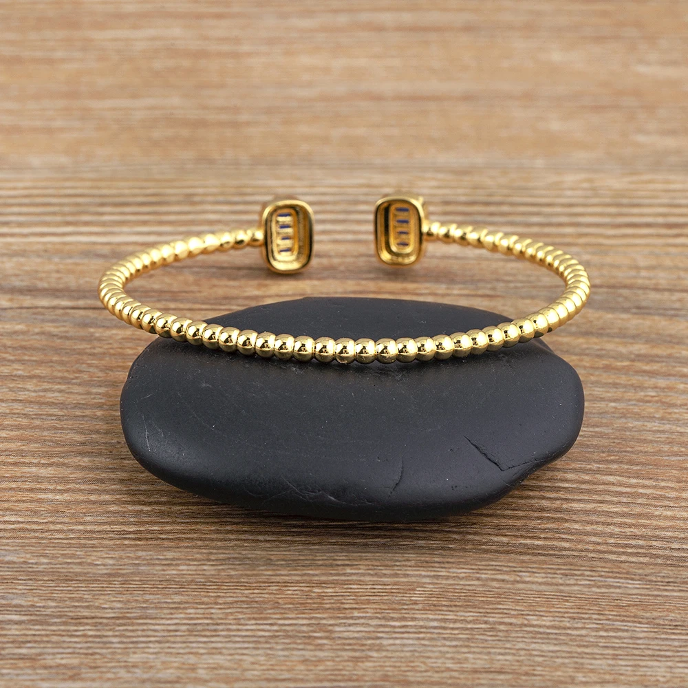 AIBEF New Design Luxury Crystals Bangles Rhinestone Zircon Charm Cuff Bracelets Gold Color Bangle Fine Jewelry Birthday Gifts