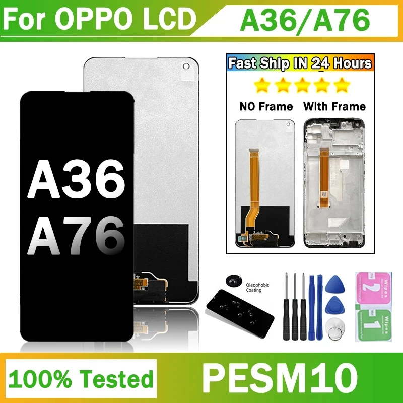 

6.56" Original For Oppo A76 CPH2375 LCD Display Screen Digitizer Assembly Replacement For A36 PESM10 LCD display screen Tested