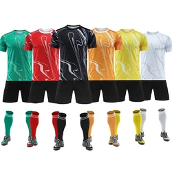 Customized Logo Kids Soccer Uniforms Children Survetement Football Clothes Men Team Jersey Short Set Youth Training Sports Wear