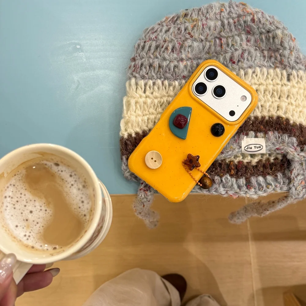 

Turmeric splash ink gem mobile phone case, suitable for iPhone14/15/16/17 Pro Max, Korea INS new shock-proof protective case