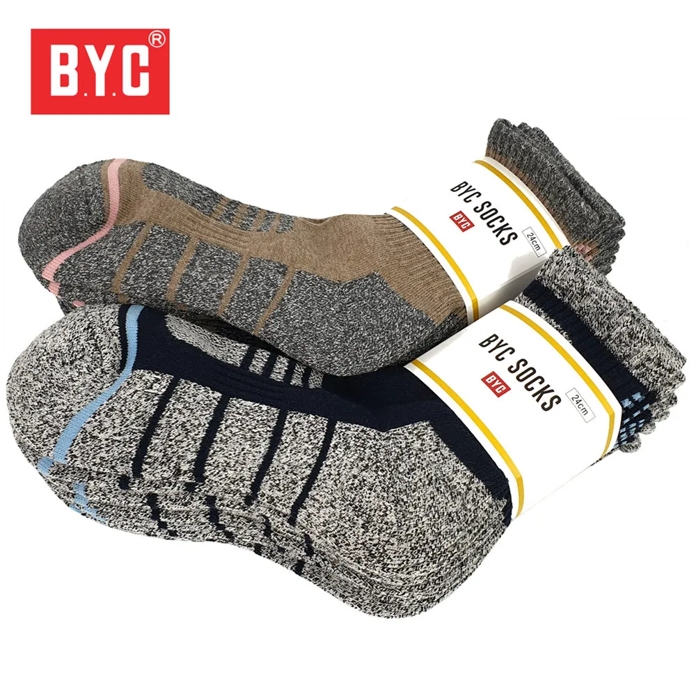 BYC women's climbing socks 5 pairs women's thick bottom double cushion winter sports field neck safety shoes work socks