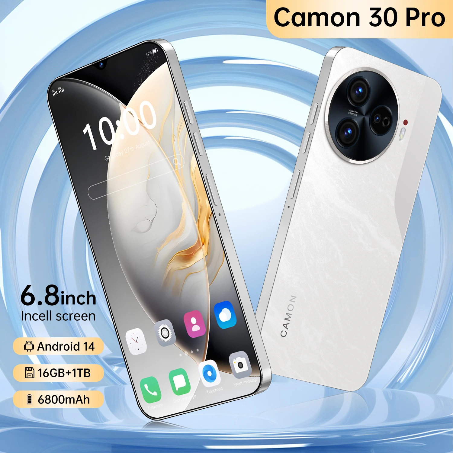 Brand New MobilePhones Original Cell phone Camon 30 Pro 6.8 inch 16G+1T 72+108MP 6800mAh 4G/5G Dual SIM Smartphone Android