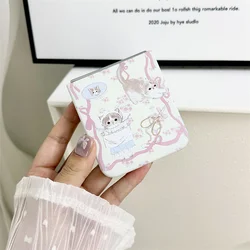 Korean Cute Cat Phone Case For Samsung Galaxy Z Flip 6 5 4 3 Cover Kawaii Cartoon Cases For Z Flip6 Flip5 Flip4 Flip3 5G Funda