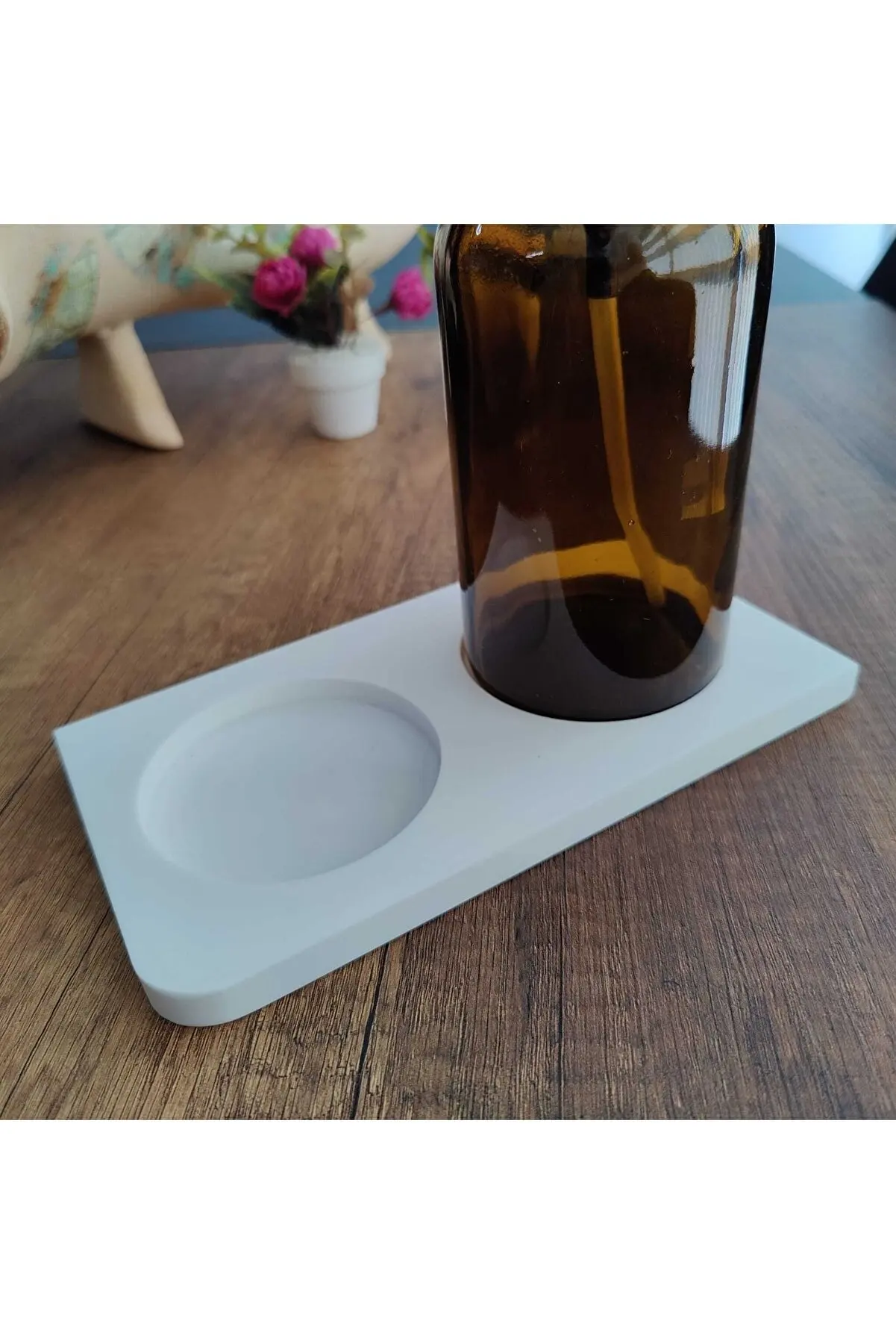 Corian Unbreakable Marble 2 Pack Soap Dish Stand & Oil Pot Stand 2 Pcs 500 ml Amber Brown Glass Bottle Without Label Fast shippi