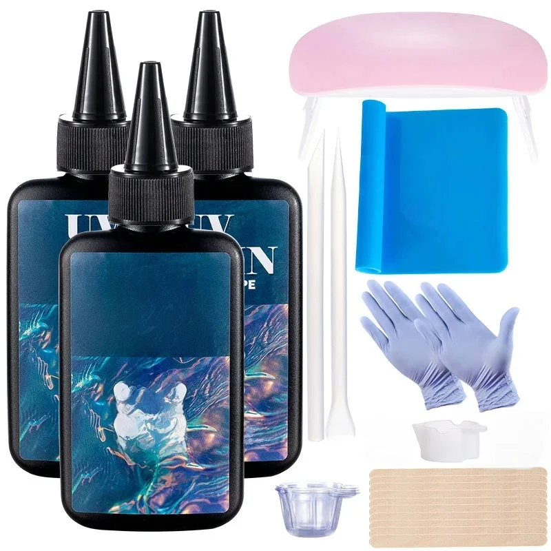 Résine UV transparente 100g/250g, Type dur d'une Minute, colle solaire ultraviolette à durcissement rapide pour moulage de moules, bijoux artisanaux, bricolage