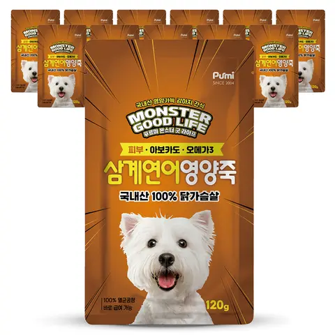 푸르미 순살닭고기 영양식 120g x 12개입 삼계연어 피부 대용량 강아지간식 Best5