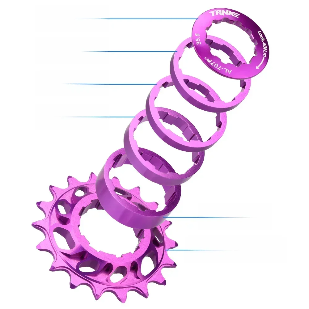 AliExpress TANKE-Single Speed Flywheel Conversion Kit,18T,HG Cassette Cog,MTB Road Bike Sprocket for Freewheel Chain,7075 aluminum alloy