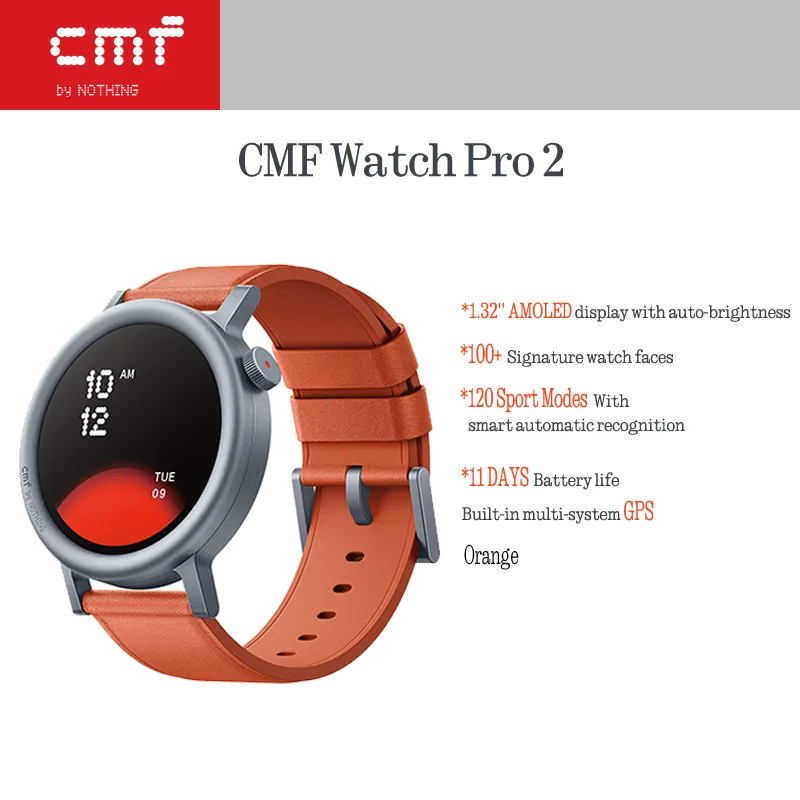 CMF by Nothing Watch Pro 2 Smartwatch with 1.32’’ AMOLED Display, 11 Days Battery Life, Bluetooth Calls with AI Noise Reduction, GPS, Android iOS image 3