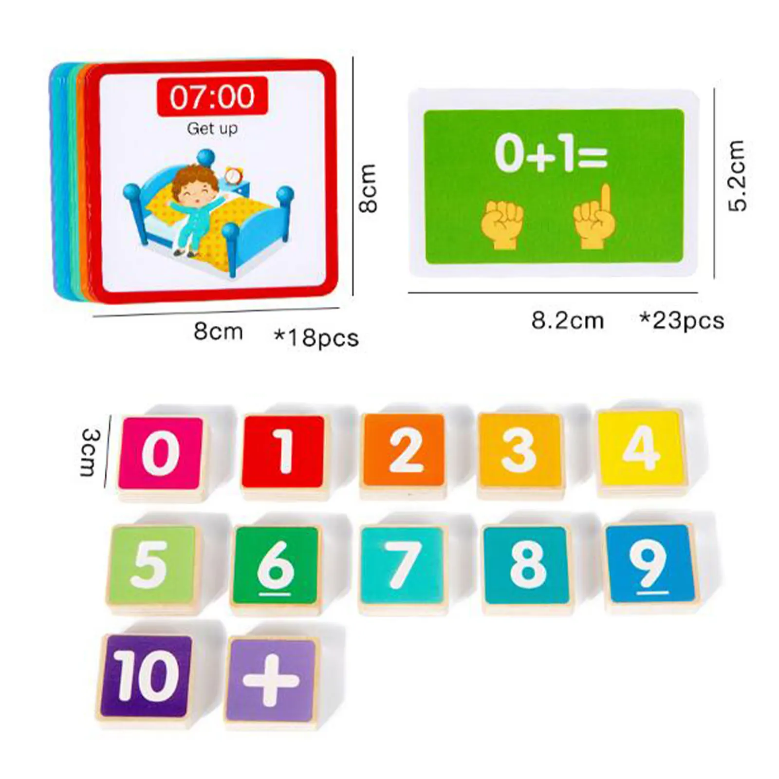 Éclairage mathématiques dessin animé Animal doigt numéro décomposition addition et soustraction reconnaissance des couleurs correspondant jouets en bois
