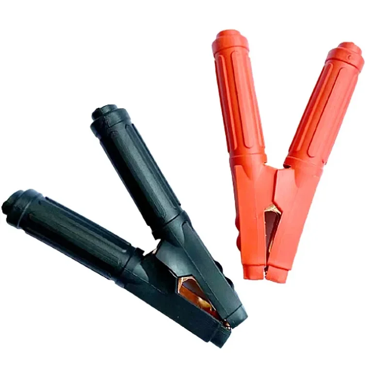 2 pinzas roja y negra de cocodrilo de cargadores bateria coche (painel solar, valla eléctrica, etc)