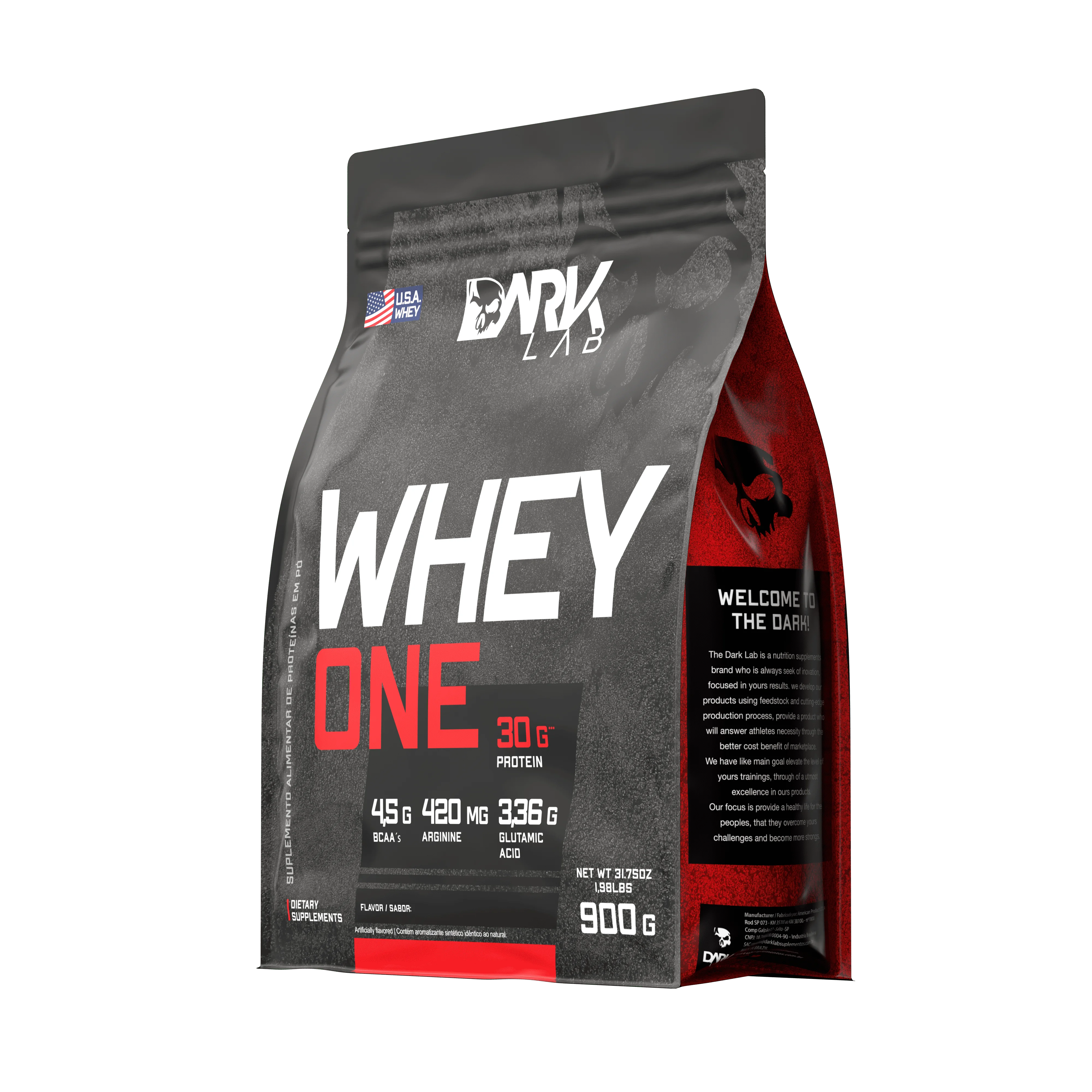 بروتين مصل اللبن One Refill 900 جرام Dark Lab - بروتين مع BCAA، الجلوتامين، الأرجين