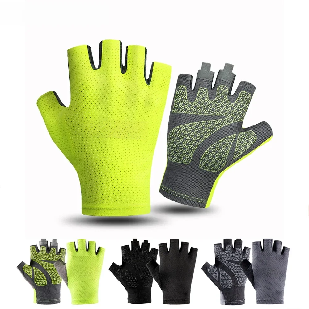 AliExpress 1 Pair Summer Cycling Gloves Fingerless Fitness Fishing Women Men Spring Gym Breathable Non-slip Yoga Elastic Bicycle Gloves