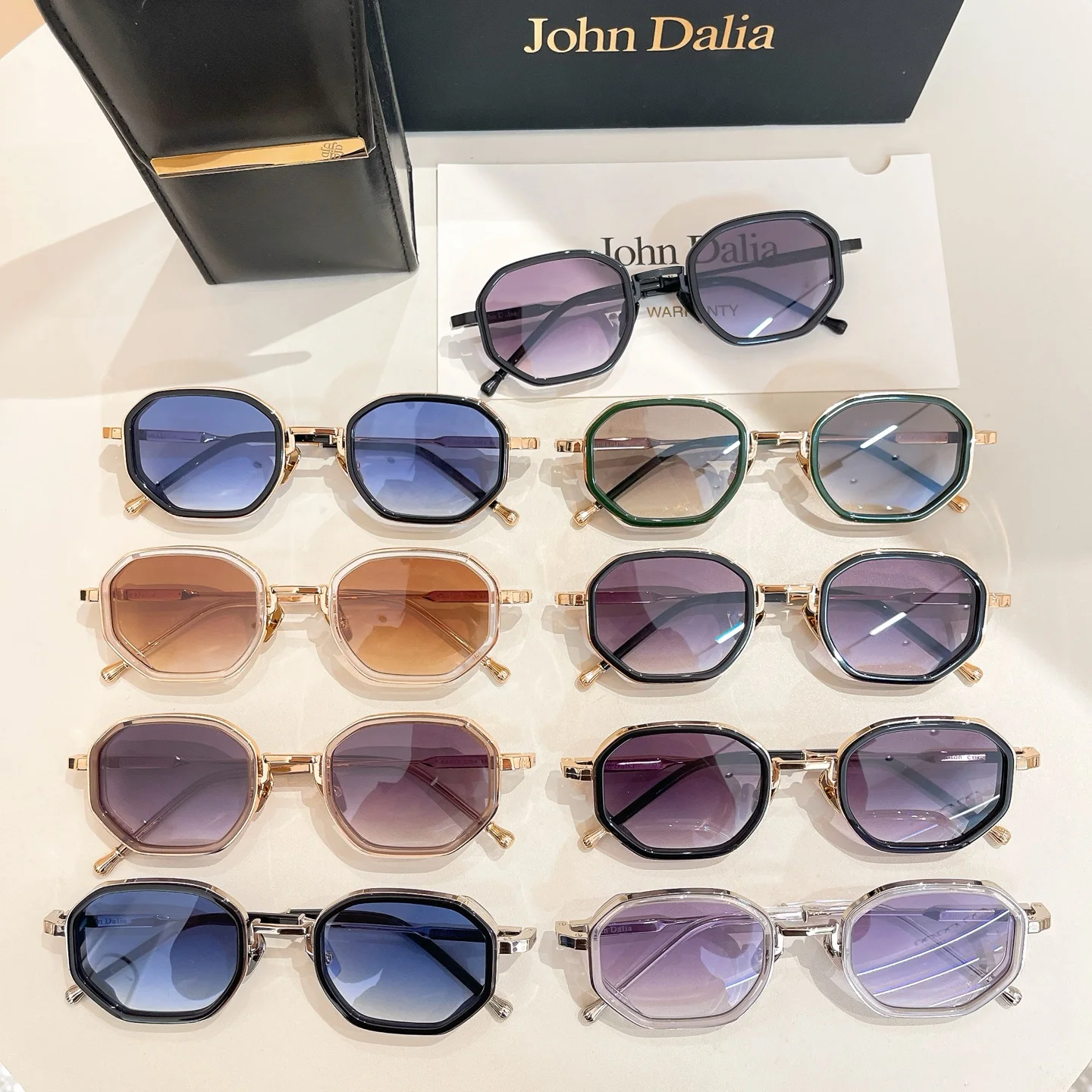 

Sunglasses For JOHN DALIA JD Keaton Square Unisex Driving Anti-Glare Luxury Trendy Gradient Design Eyewear with Luxury With Box