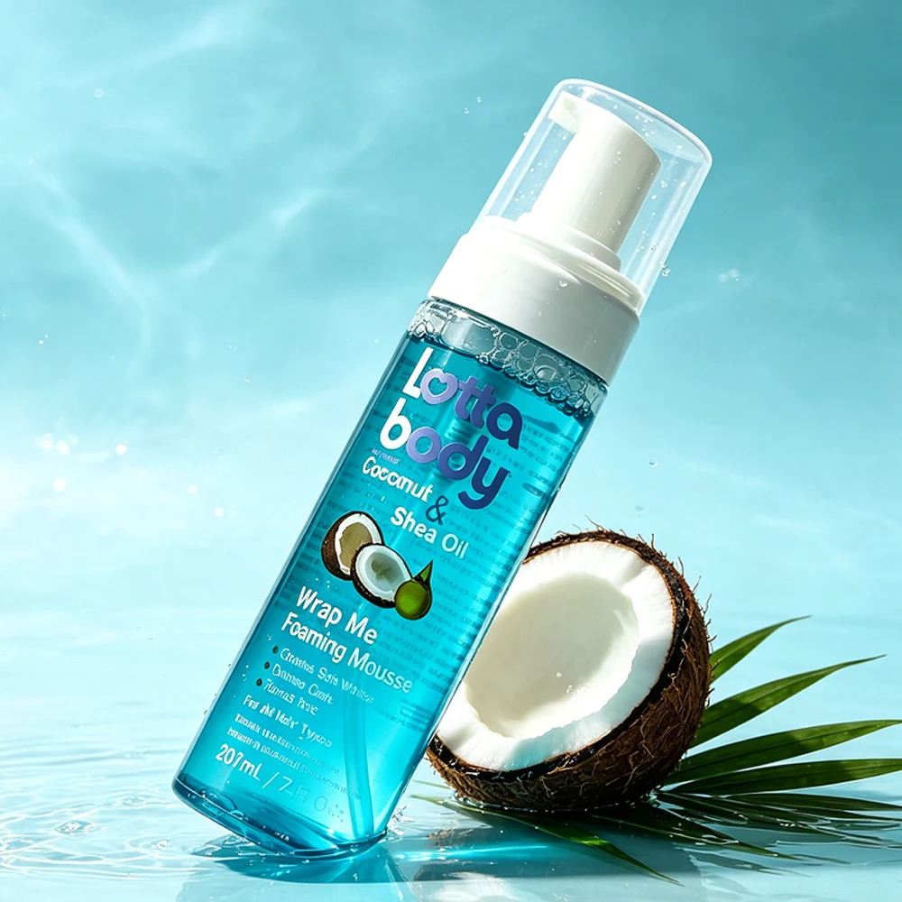 Lotta Body Wrap Me Mousse Espumosa 207ml con Aceite de Coco y Karité para Peinado, Definición y Control de Rizos para Todo Tipo de Cabello