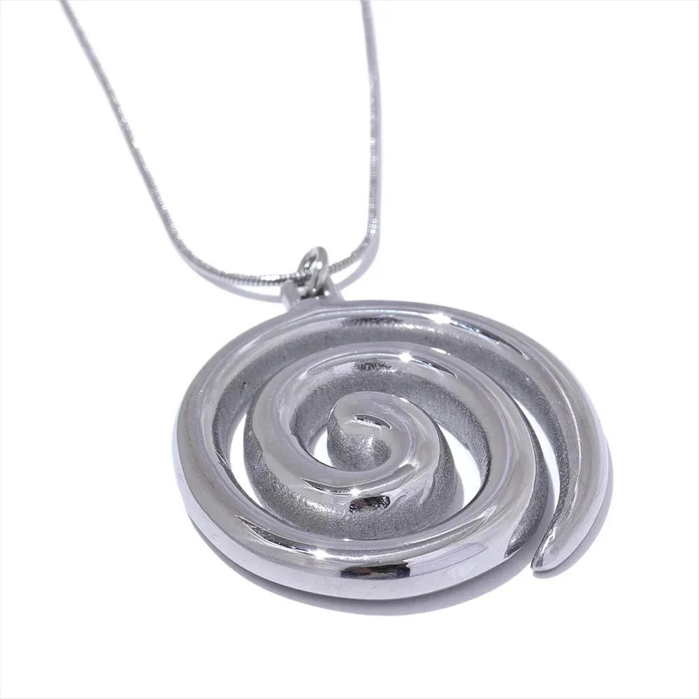 Yhpup Trendy Stainless Steel Round Circle Pendant Necklace 18K PVD Plated Waterproof Statement Neck Jewelry Bijoux Femme New