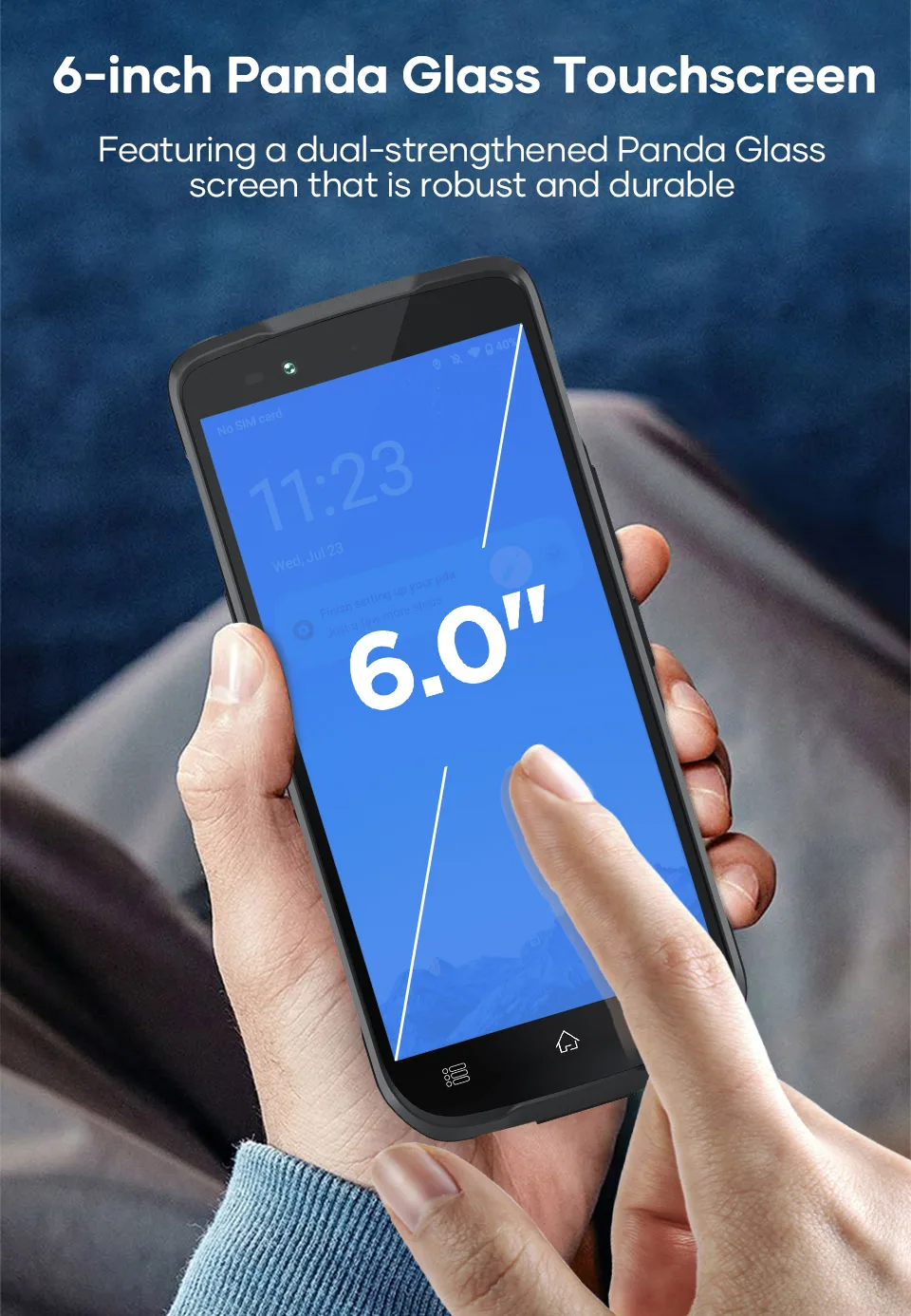 UNIWA M600 4G Ultra thin Industrial Handheld Android PDA 6 Inch 4GB+64GB Removable 4850mAh Battery 2D Scanning Smartphone NFC