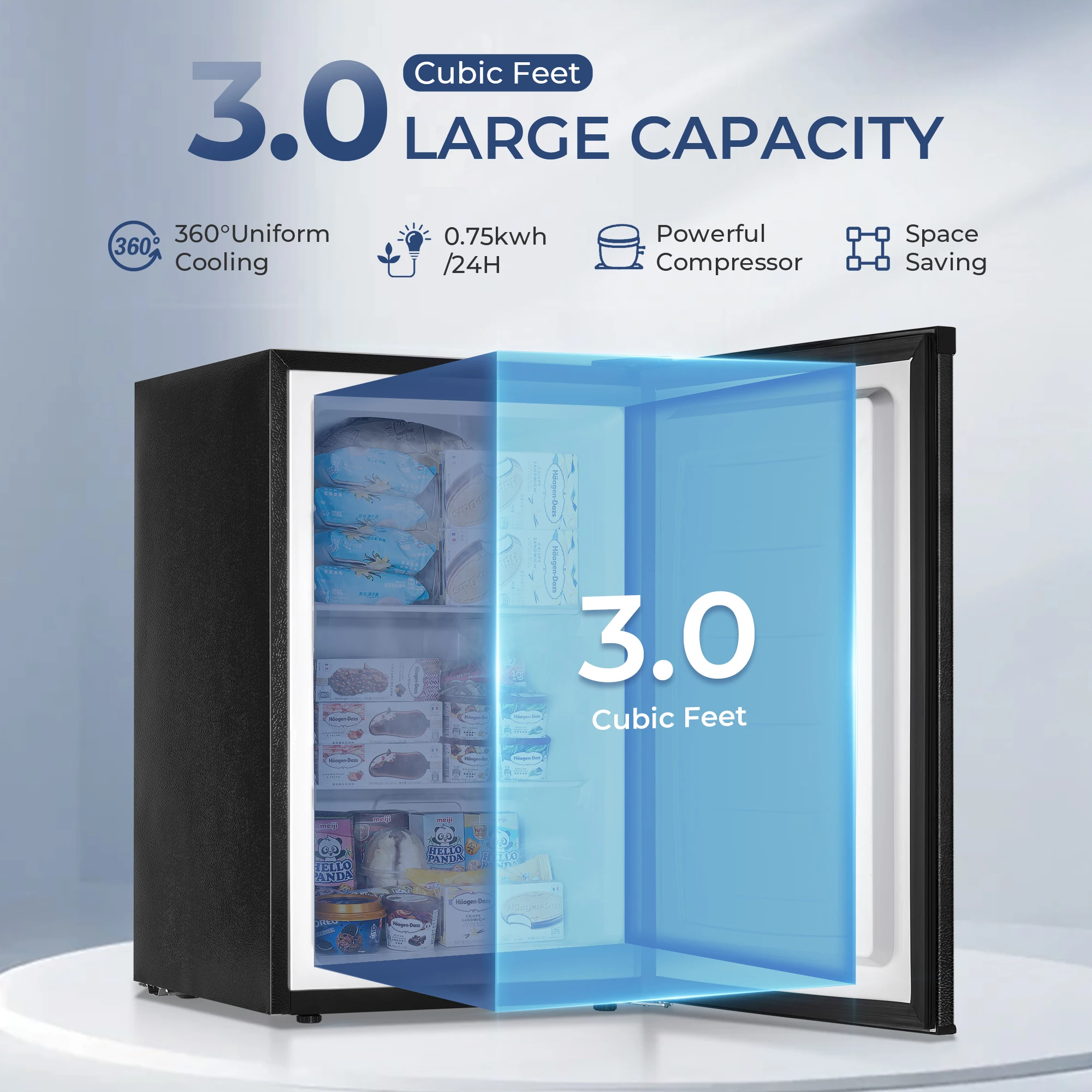 مجمد قائم من SIMZLIFE ، مع تصميم مدمج بباب واحد ، باب من الفولاذ المقاوم للصدأ قابل للعكس ، مناسب للمنزل ، مسكن ، شقة