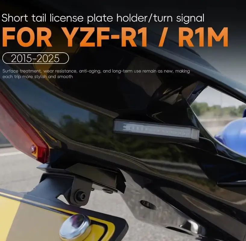For YAMAHA YZF-R1 YZF-R1M R1 2015-2025 R1 R1M Motorcycle-Accessories Separate License Plate Holder Waterproof Short Tail ﻿