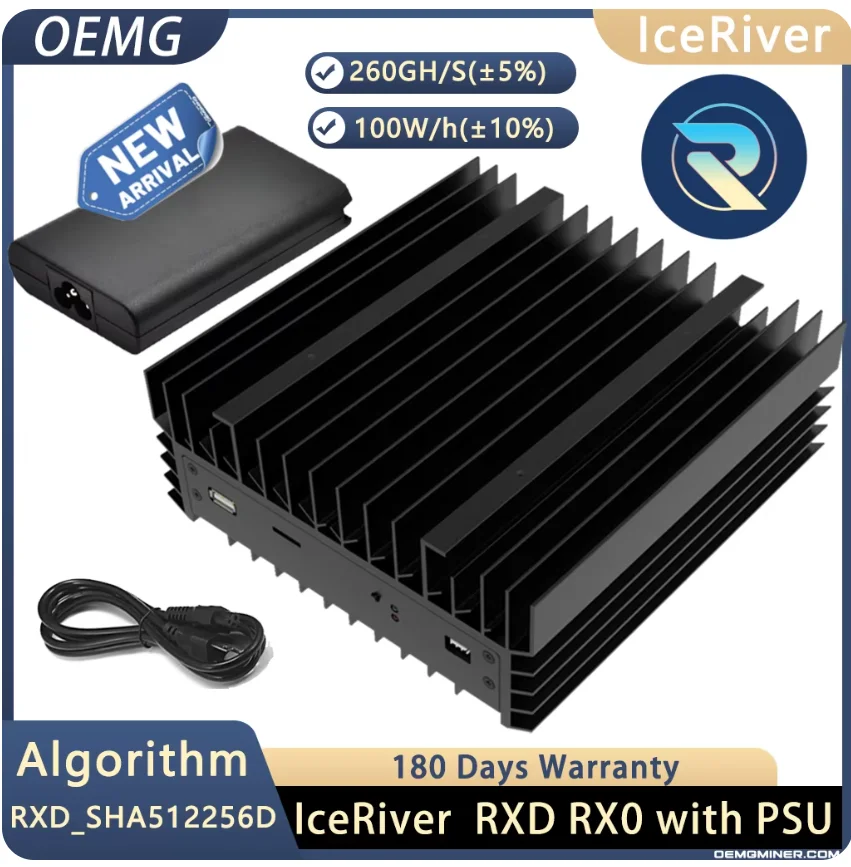 

Майнер ICERIVER RXD RX0, Майнер с блоком питания, мощность 100 ГГц/с, мощность Вт