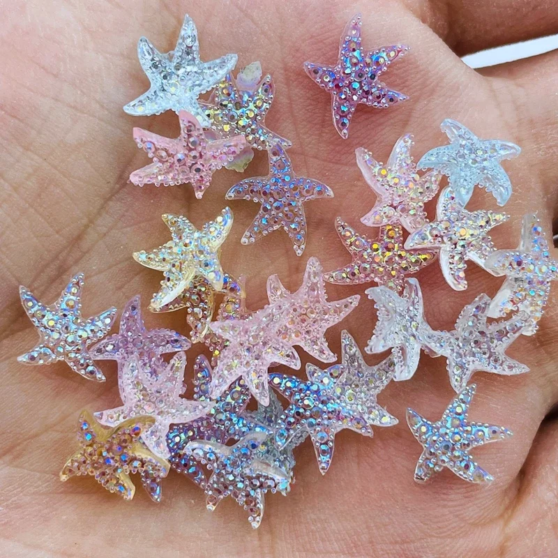 100 sztuk nowy Mini mieszane rozgwiazda mieszkanie powrót żywica Scrapbooking DIY biżuteria rzemieślnicza akcesoria dekoracyjne A41 — zdjęcie 2