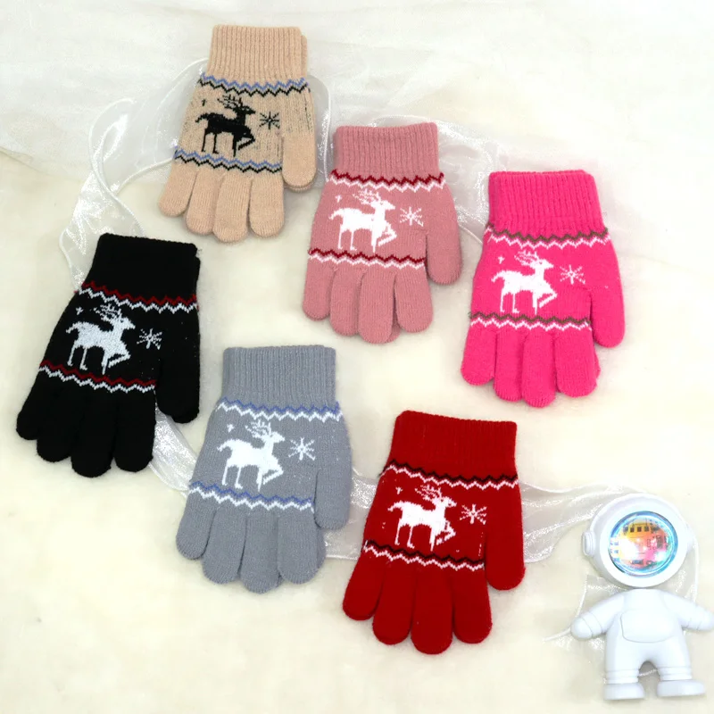 Brand New Child Kids Baby Girls Boys Winter Knitted Gloves Cartoon Warm Mittens Toddlers Outdoor Cartoon  Cute Gloves5-12 Years