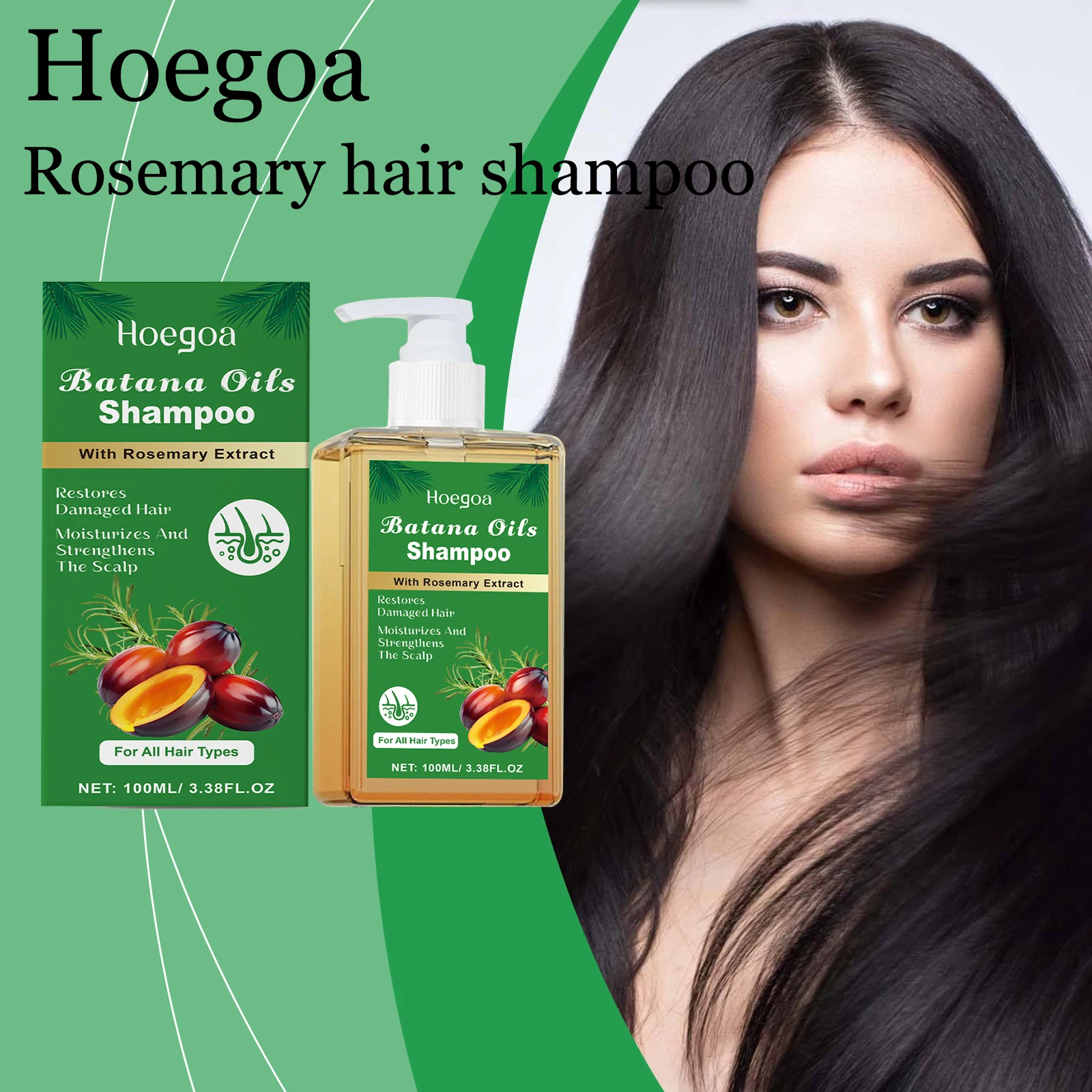 

Hoegoa Batana Oil Hair Shampoo Deep Cleaning Hair Remove Dandruff Nourishing Scalp No Tight Smoothing Rosemary Hair Shampoo