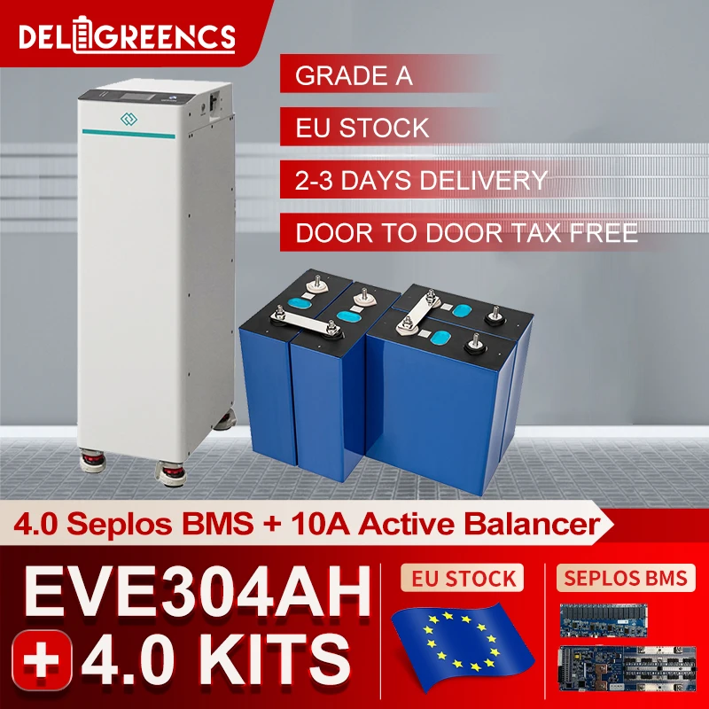 

Poland Stock 15.5KWH EVE304 Grade A+ V4 Seplos Lifepo4 Battery Kits With 10A Active Balancer Home Solar CAN RS485 D eye Growat