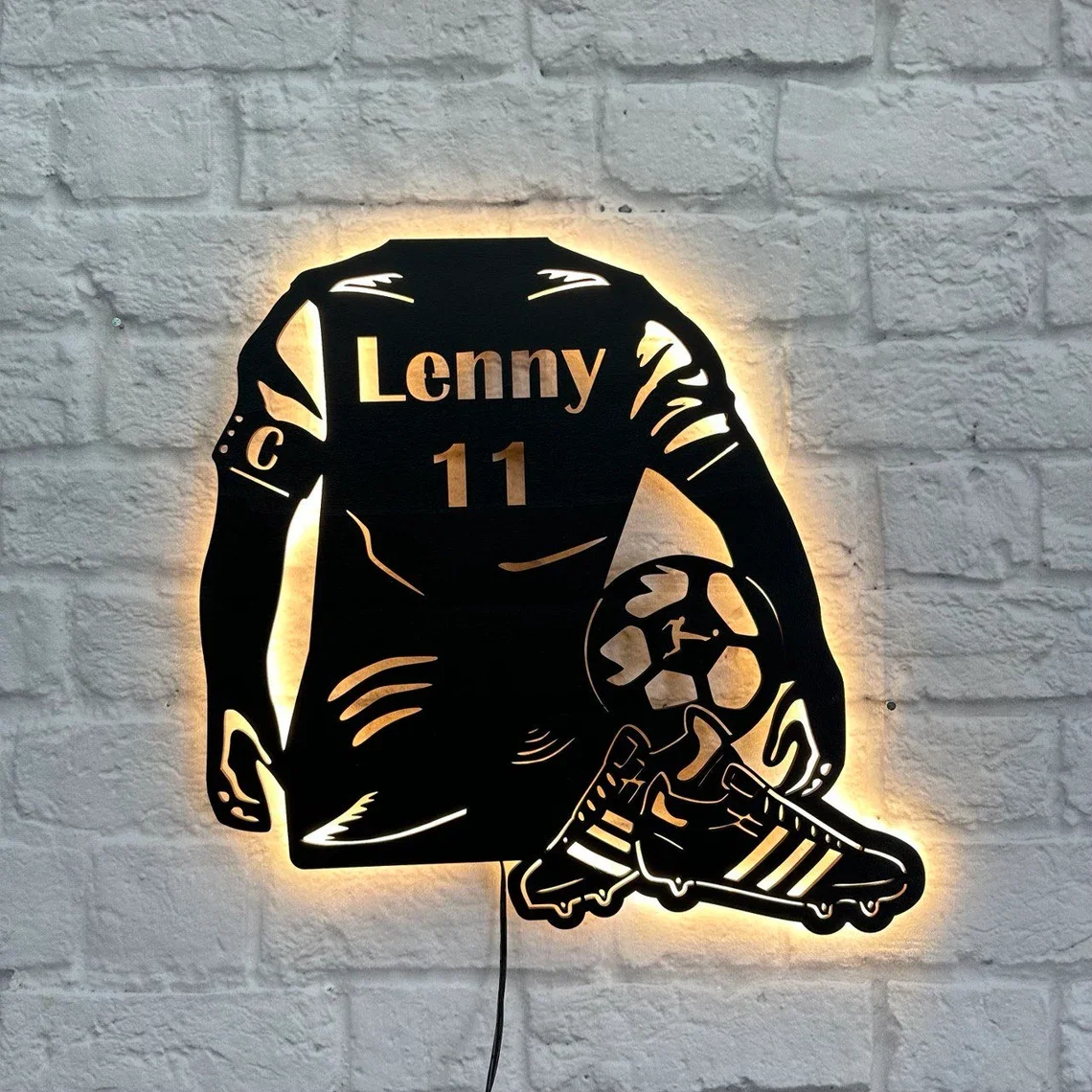 Cutom Soccer Sign Personalized Gift For Soccer Player Soccer Friend Lover Sign Children's Birthday Soccer Neon Sign