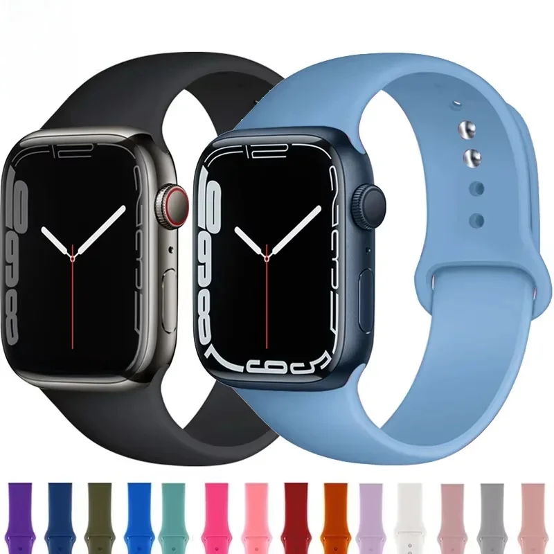 Siliconen band voor Apple Watch bandjes 49mm 40mm 44 mm 45mm 46mm 42mm 41mm 38mm sportarmband iWatch serie 10 9 8 3 SE ultra 2 - afbeelding 2
