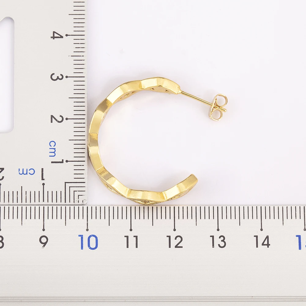 Nidin New Creative Design Shiny Zircon Evil Eye Big Circle Hoop Charm Drop Earrings For Women Girl Irregular Ear Jewelry Gifts