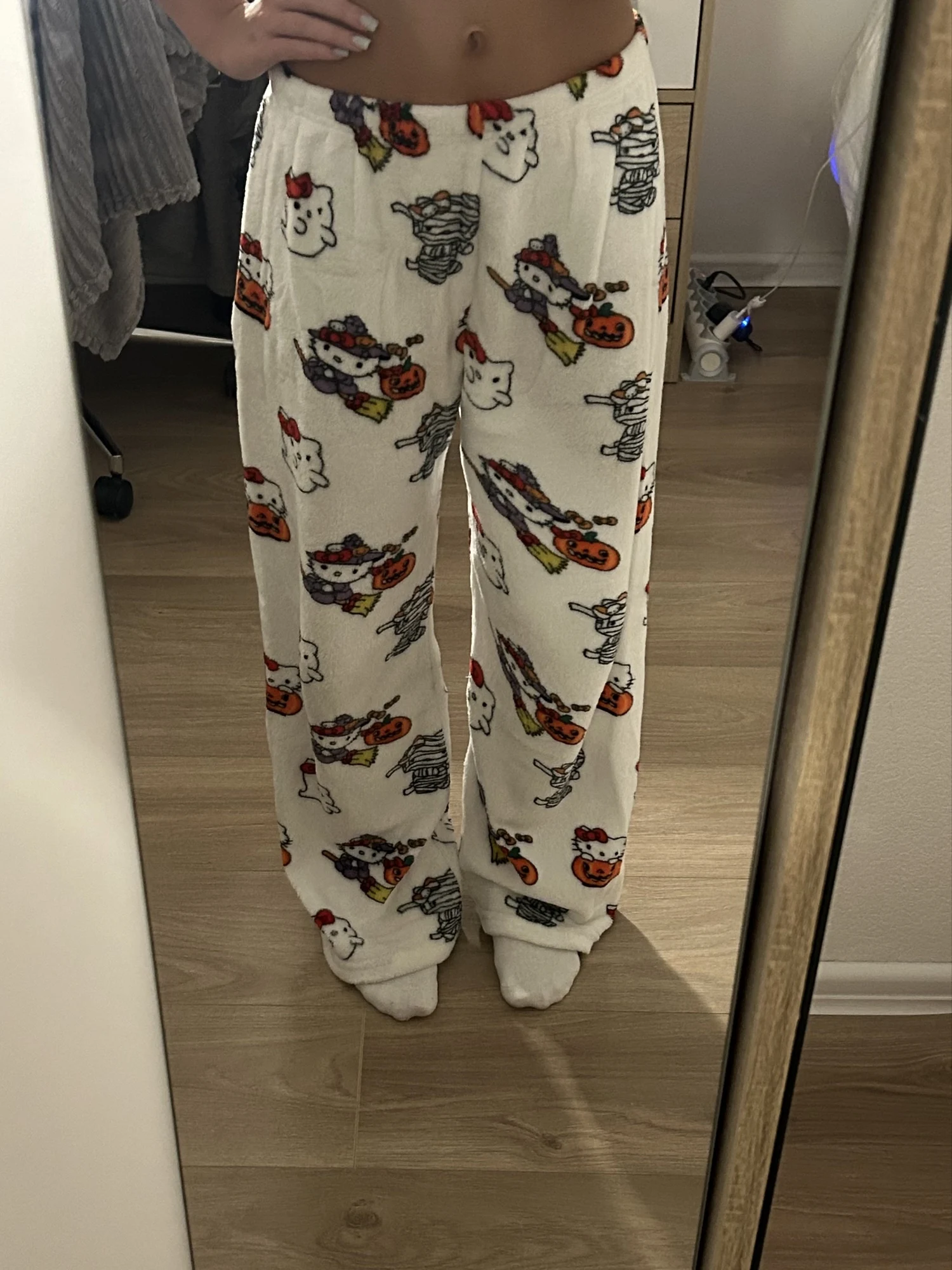 Christmas Hello Kitty Pajama Pants Anime Loose Pants Cartoon Couple Loungewear Women Leisure Home Trousers photo review