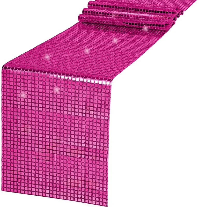Disco Cowgirl Party Tisch läufer Glitzer Spiegel Pink Tisch läufer 70er Jahre 80er Jahre Thema