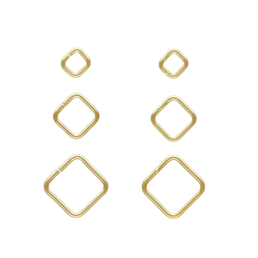 

14K Gold Filled Square Jump Rings Open or Closed for Jewelry Making 4mm 6mm 8mm